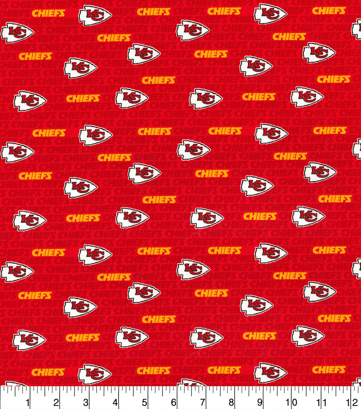 NFL KANSAS CITY Chiefs Mini Print Football 100 Cotton Fabric Etsy