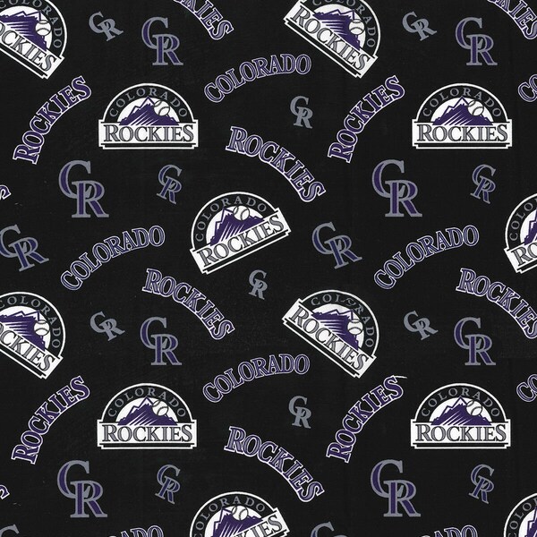 MLB COLORADO ROCKIES Hall of Fame Print Baseball 100% cotton fabric licensed material Crafts, Quilts, Home Decor