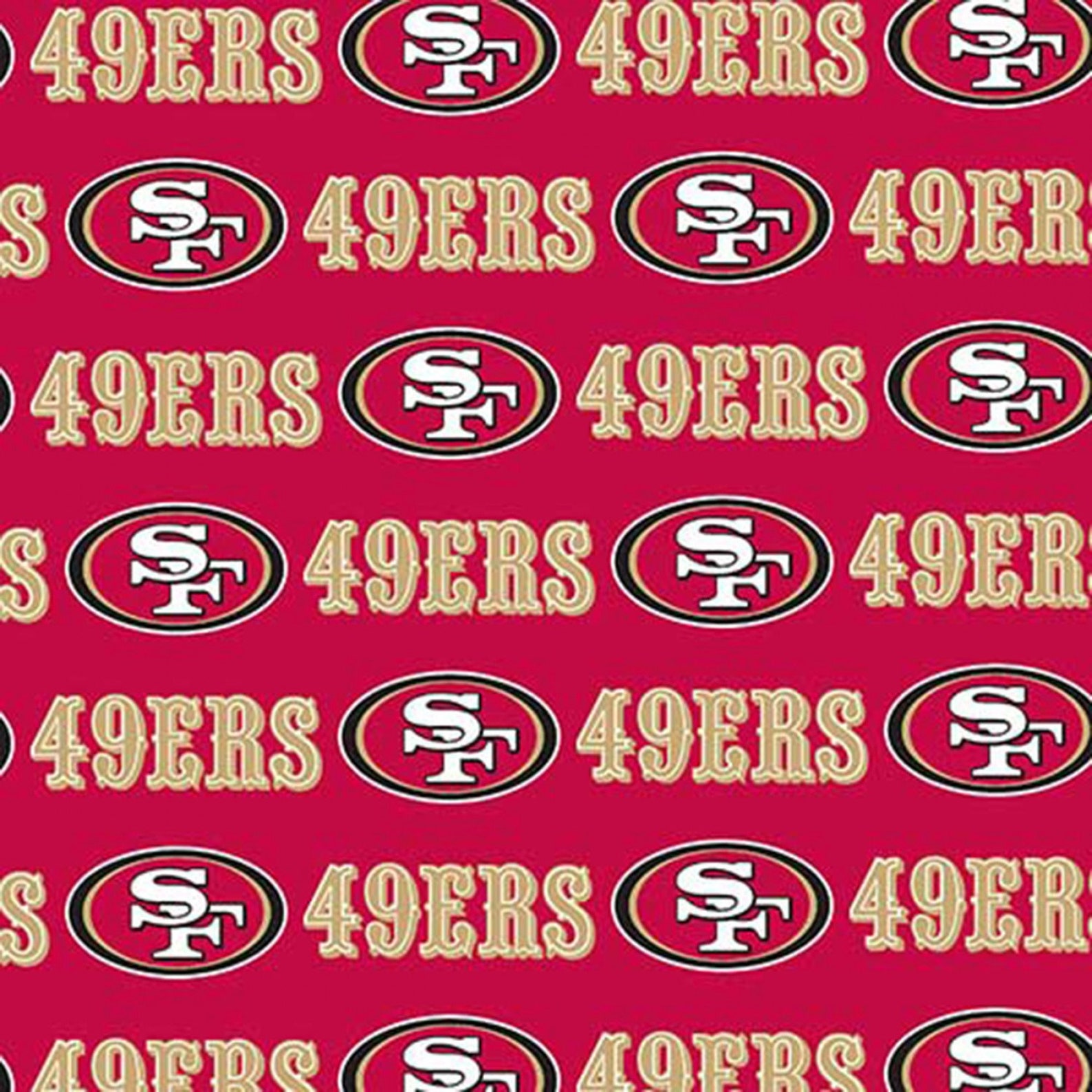 NFL SAN FRANCISCO 49ERS New Allover Red 100% Cotton Fabric - Etsy Canada