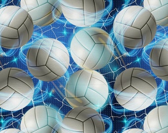 VOLLEYBALL SPARKLE COLLAGE Print 100% cotton fabric material for Crafts, Quilts, clothing and Home Decor