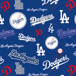 MLB LOS Angeles DODGERS Hall of Fame Print Baseball 100% cotton fabric licensed material Crafts, Quilts, Home Decor