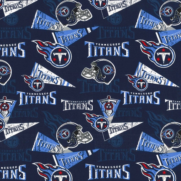 NFL TENNESSEE TITANS Vintage Retro Print fOOTBALL 100% cotton fabric licensed material Crafts, Quilts, Home Decor