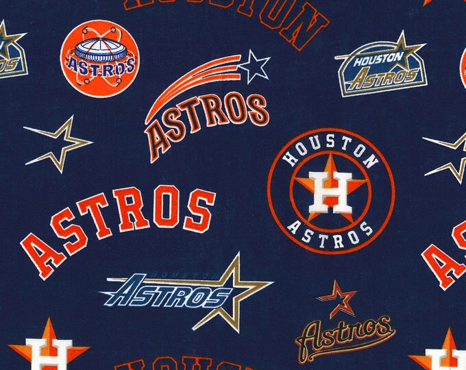 MLB HOUSTON ASTROS Hall of Fame Print Baseball 100 Cotton Fabric