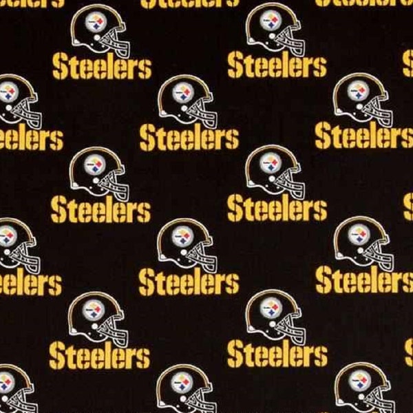 NFL PITTSBURGH STEELERS Allover Black Football 100% cotton fabric material you choose length licensed Crafts, Quilts, Home Decor