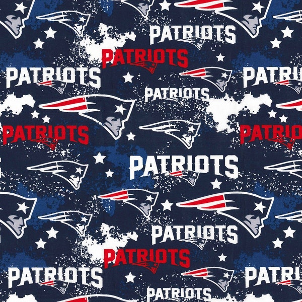 NFL New ENGLAND PATRIOTS Weathered Look Print Football 100% cotton fabric licensed material Crafts, Quilts, Home Decor