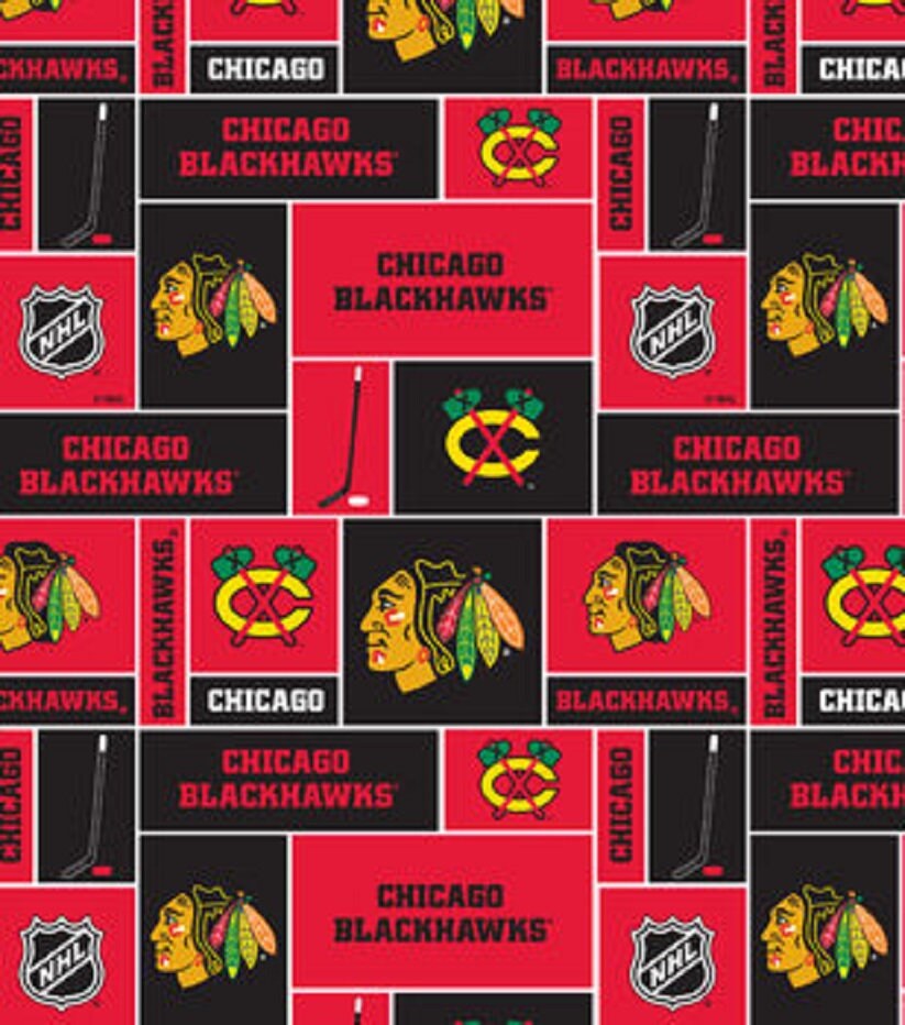 NHL Licensed Hockey Fleece Fabric REMNANTS Material 58 X Etsy