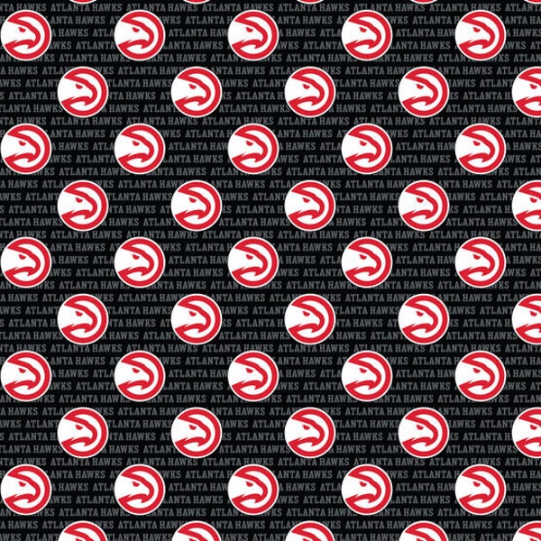 New NBA ATLANTA HAWKS Mini Print 100% cotton fabric, you choose size, sports fan, decorative, gift, man cave, official fabric