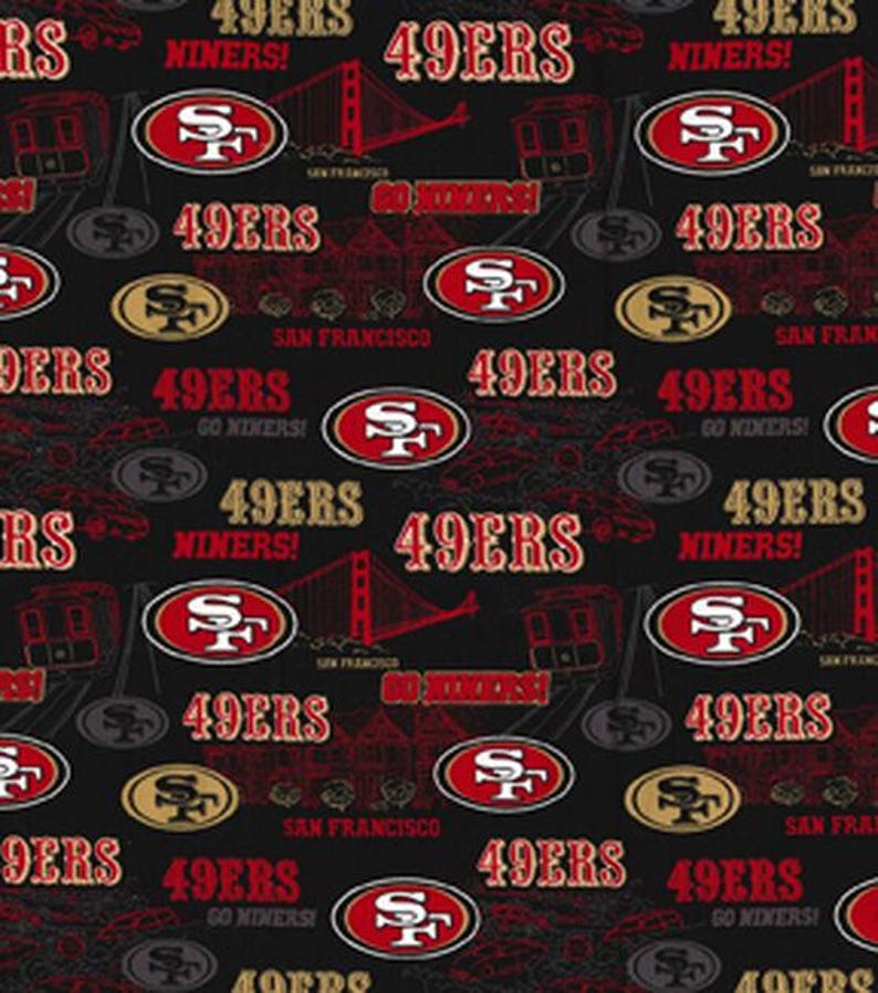 NFL SAN FRANCISCO 49ERS Hometown Print Football 100% Cotton Fabric ...