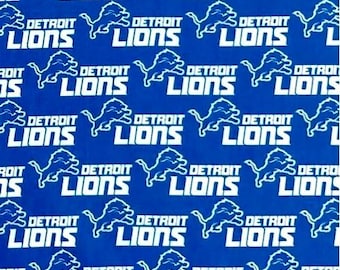 NFL DETROIT LIONS Allover Print #2 100% cotton licensed fabric material you choose length for Crafts, Quilts, clothing and Home Decor