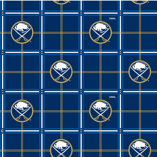 NHL BUFFALO SABRES Flannel Hockey 100% cotton fabric material you choose size licensed  for Crafts, Quilts, clothing, Home Decor