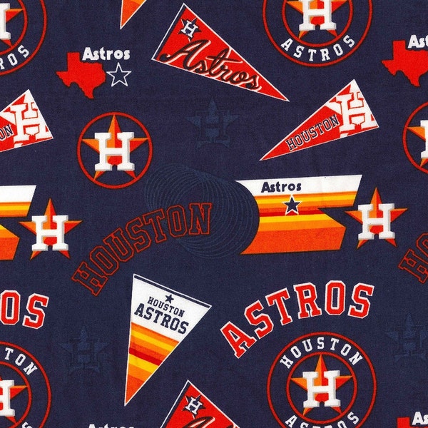 MLB HOUSTON ASTROS Vintage Print #1 Baseball 100% cotton fabric licensed material Crafts, Quilts, Home Decor