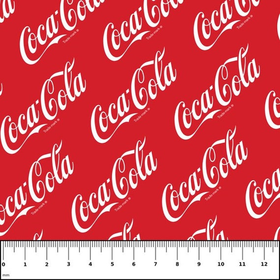 COKE Logo Classic Allover Red Print 100% Cotton Fabric Material for Crafts,  Quilts, Clothing and Home Decor Licensed - Etsy Sweden