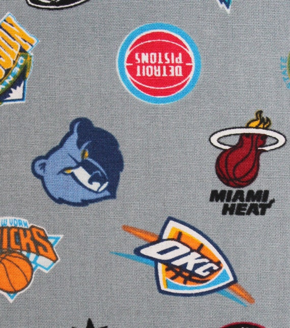 Dark Dried Thyme Gray/Multi 100% Polyester NBA Team Logos Print Minky Knit  With Tricot Backing 58W
