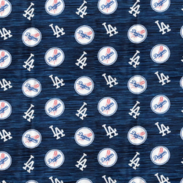 MLB LOS Angeles DODGERS Dark Blue Allover Print Baseball 100% cotton fabric licensed material Crafts, Quilts, Home Decor