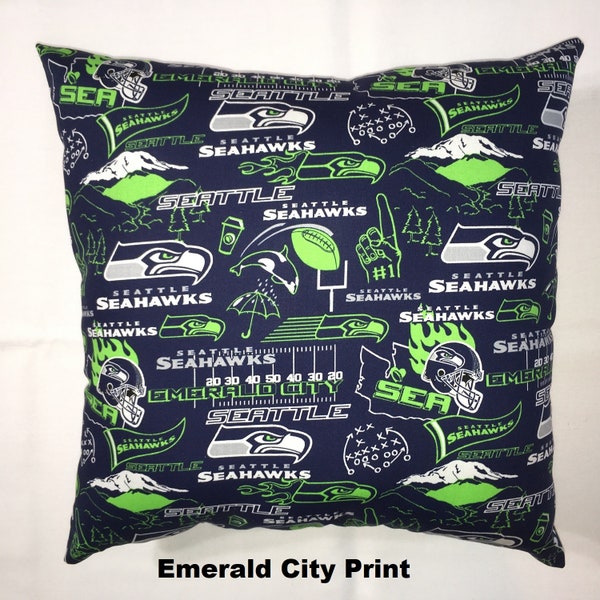 NFL SEATTLE SEAHAWKS Football Throw pillow, sports fan, decorative pillow, gift, pillow cover, man cave, official fabric - 13 Styles