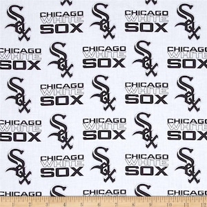 CHICAGO WHITE SOX Allover White Baseball 100% cotton fabric material  or yard licensed Crafts, Quilts, Home Decor mlb