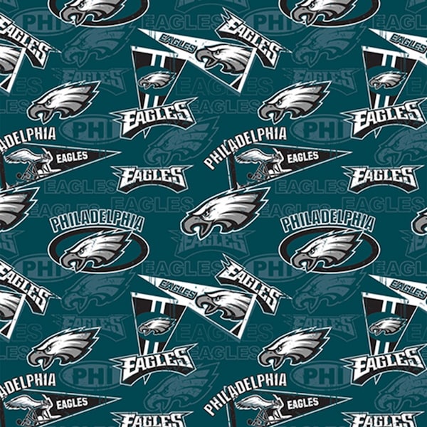 NFL PHILADELPHIA EAGLES Vintage Retro Print #2 Football 100% cotton fabric licensed material Crafts, Quilts, Home Decor