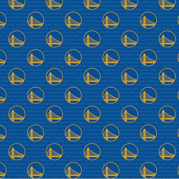 New NBA GOLDEN STATE WARRIORs Mini Print 100% cotton fabric, you choose size, sports fan, decorative, gift, man cave, official fabric