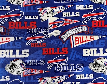 NFL BUFFALO BILLS Vintage Retro Print #2 Football 100% cotton fabric licensed material Crafts, Quilts, Home Decor