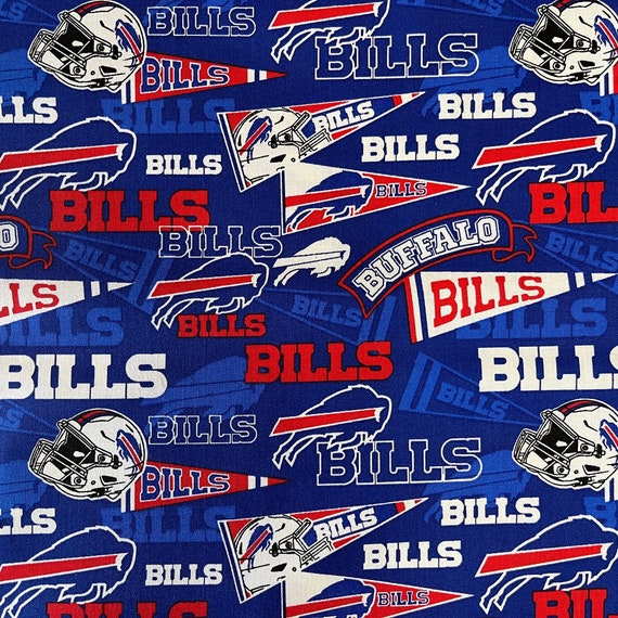 NFL BUFFALO BILLS Vintage Retro Print #2 Football 100% cotton fabric licensed material Crafts, Quilts, Home Decor