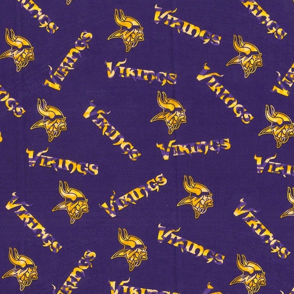 NFL MINNESOTA VIKINGS Camo Logo Print Football 100% cotton fabric licensed material Crafts, Quilts, Home Decor