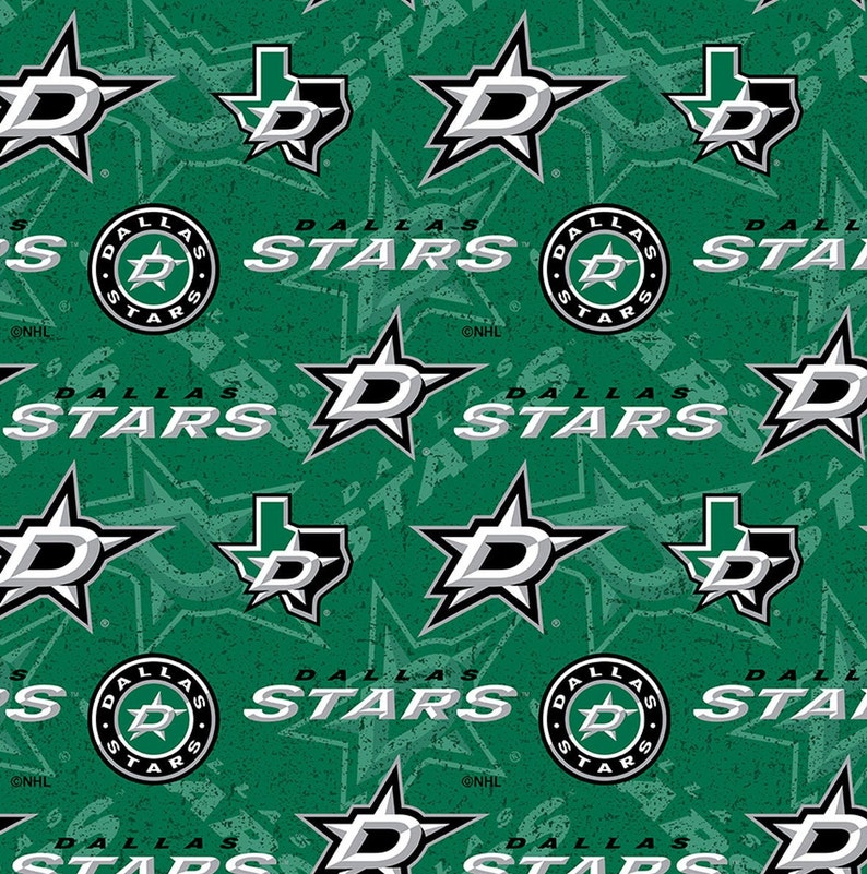 NHL DALLAS STARS Hockey 100% Cotton Watermark Print Fabric - Etsy