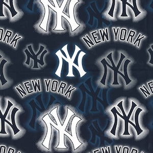 MLB NEW YORK YANKEEs Watermark Print Baseball 100% cotton fabric licensed material Crafts, Quilts, Home Decor