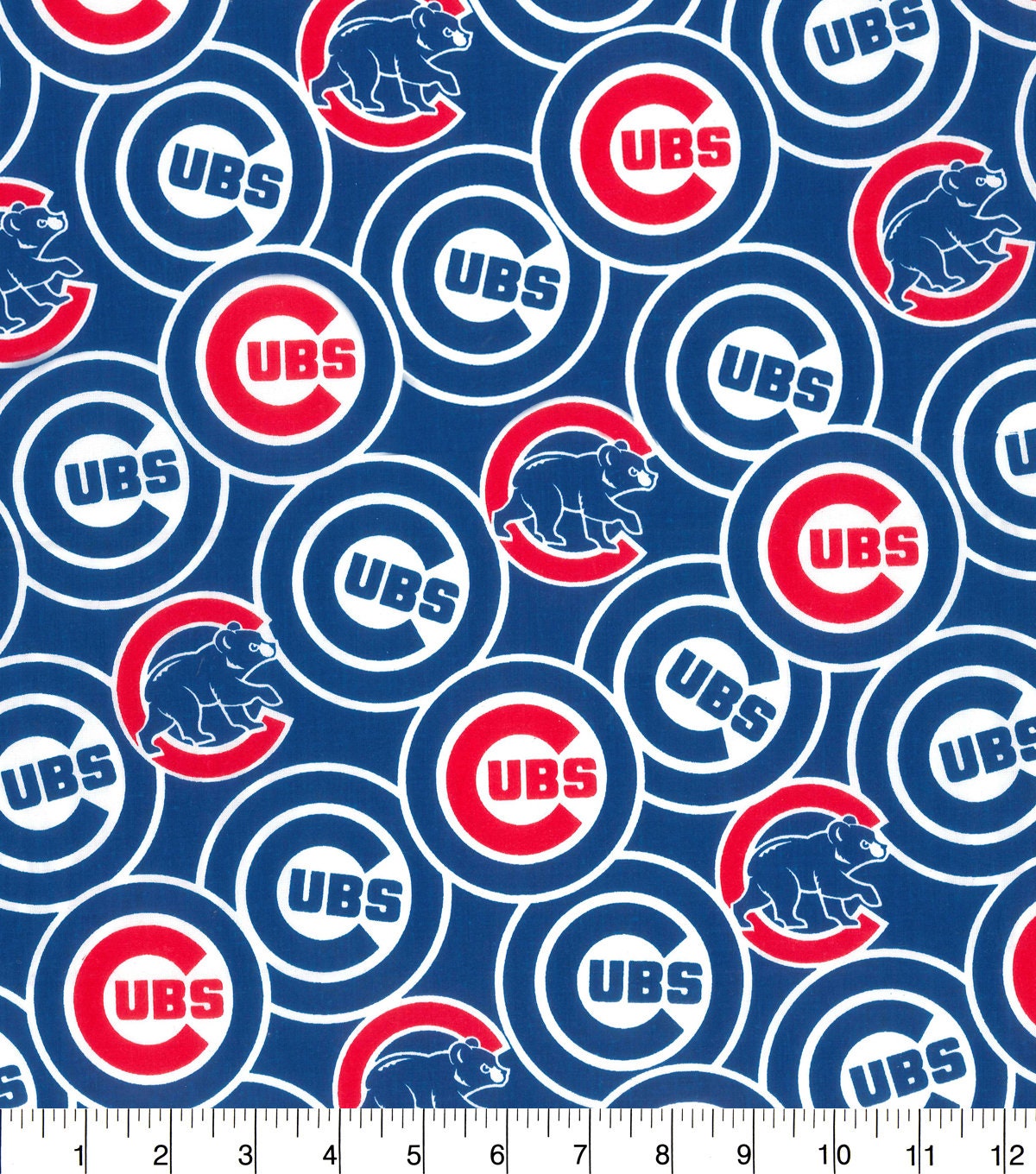 MLB New CHICAGO CUBS Flag Print 100% cotton fabric material licensed  Crafts, Quilts, Home Decor