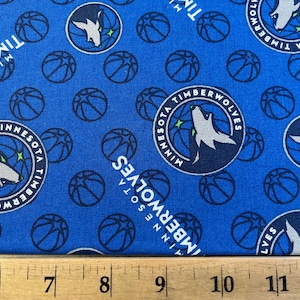 New NBA MINNESOTA TIMBERWOLVES Allover Print #1 100% cotton fabric, you choose size, sports fan, decorative, gift, man cave, official fabric