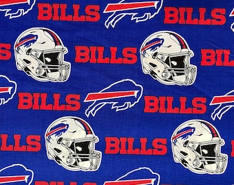 NFL BUFFALO BILLS Allover Print #3 100% cotton fabric material you choose length licensed Crafts, Quilts, Home Decor
