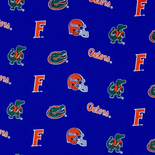 NCAA University of FLORIDA GATORS Allover Print Football 100% cotton fabric material you choose length licensed Quilts, Crafts & More