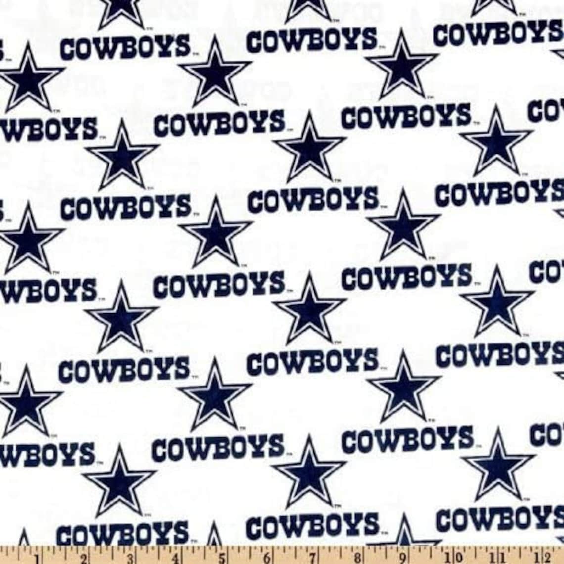 NFL New DALLAS COWBOYS White With Stars Football 100% Cotton - Etsy