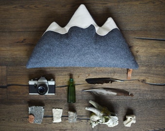 Triglav Mountain Cushion / Mountain Pillow / Spelled Husks Lavender Pillow / Felt Cushion / Alpine Pillow / Decorative pillow • large