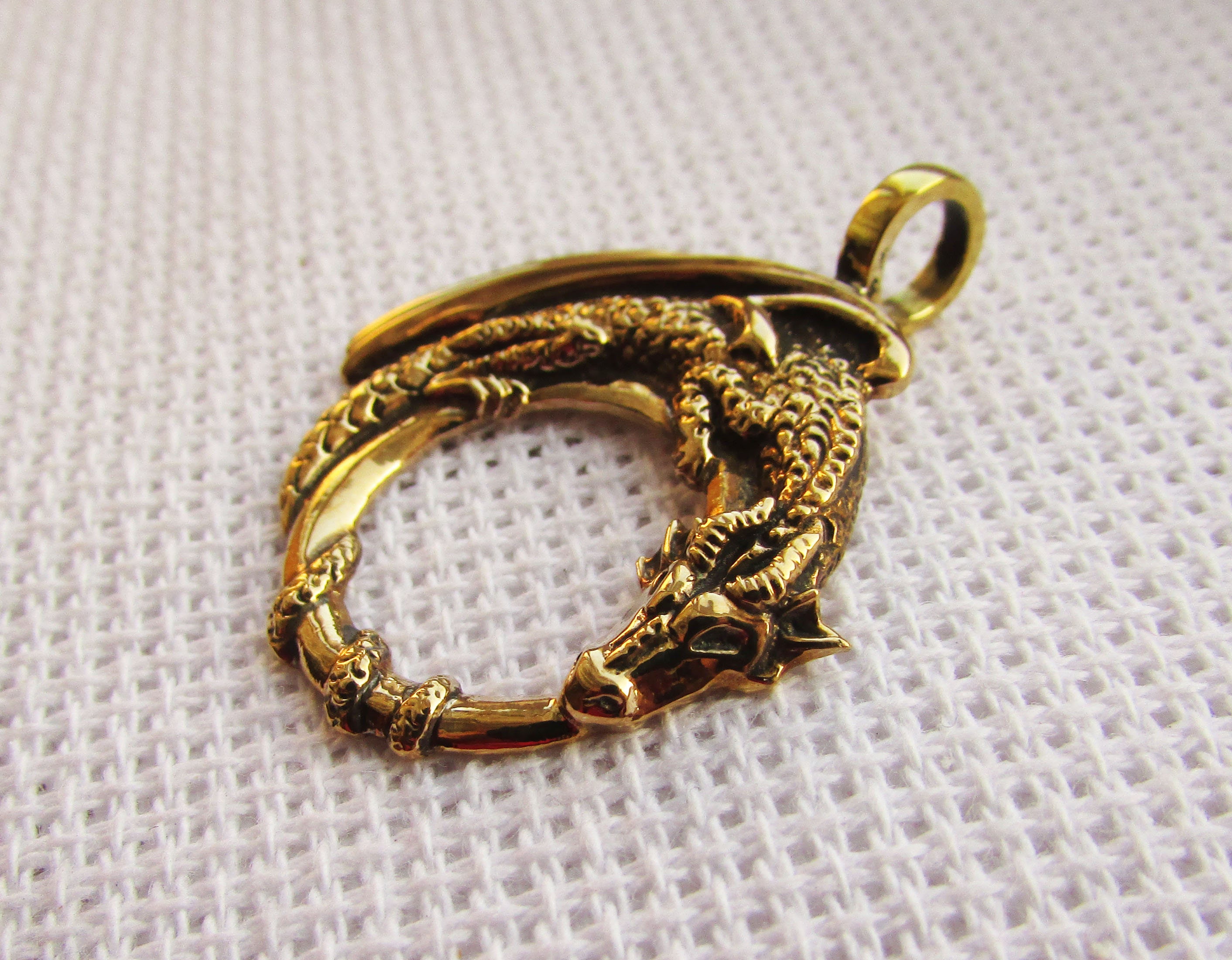Dragon Pendant Bronze Dragon Pendant Necklace Realistic - Etsy