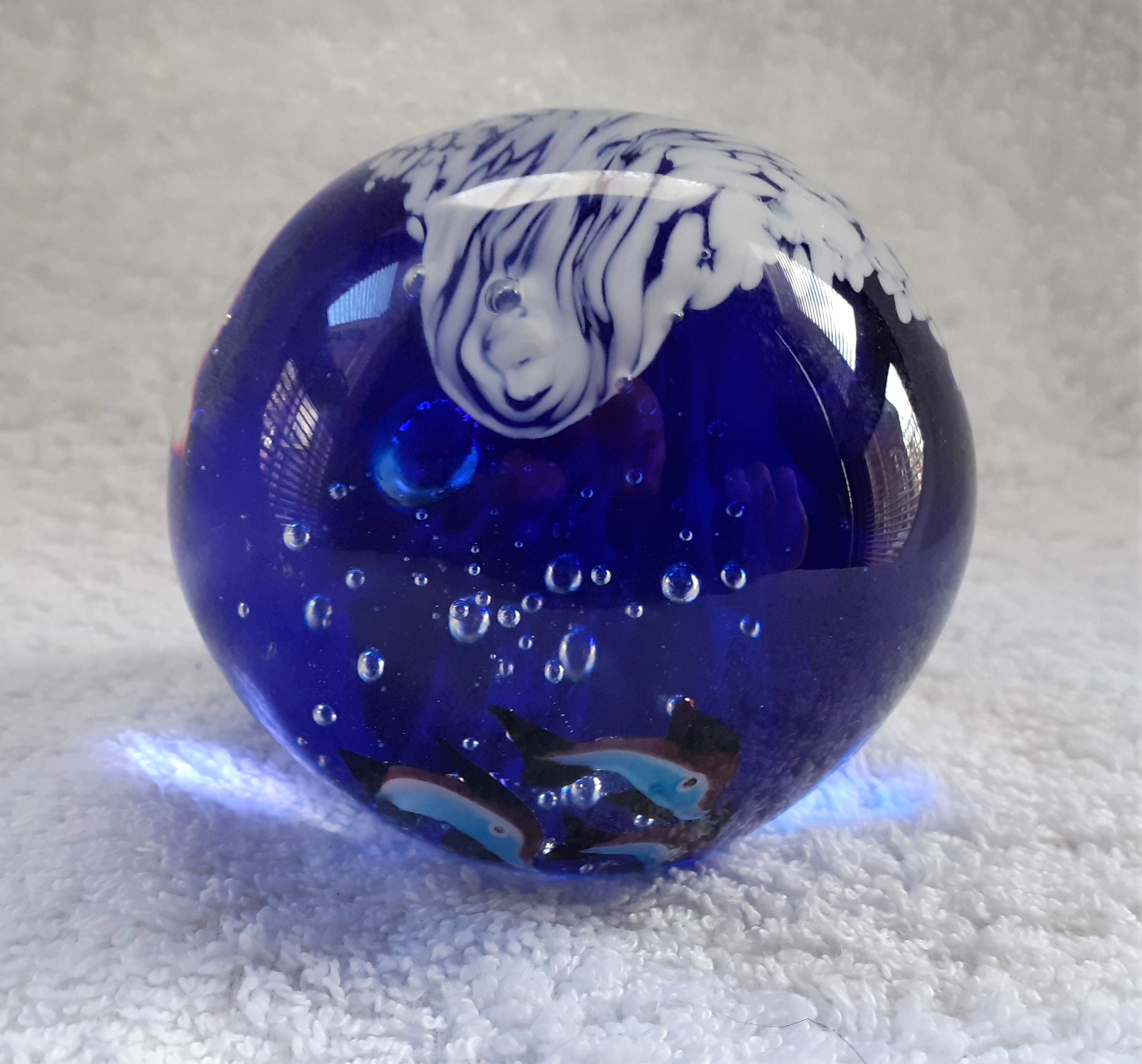 GREAT WESTERN PAPERWEIGHT Label Cobalt Blue Dolphins Etsy UK