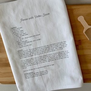 18 paños de cocina de algodón con recetas personalizadas: regalo familiar con recetas escritas a mano