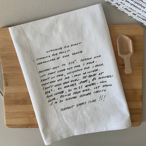 11 Custom Recipe cotton tea towels with your favorite grandmas handwritten recipe, Mother&#39;s Day Gift, Christmas, housewarming, birthday