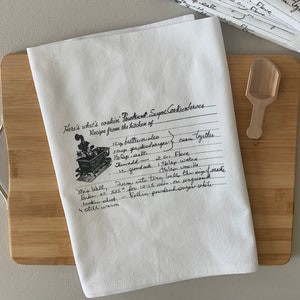 4 Custom Recipe cotton tea towels with your favorite grandmas handwritten recipe, Mother's Day Gift, Christmas, housewarming, birthday image 1