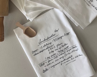 6 Custom Recipe cotton tea towels with your favorite grandmas handwritten recipe, Mother's Day Gift, Christmas, housewarming, birthday