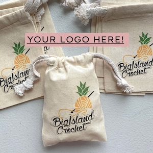 500 Custom Logo Muslin Cotton Drawstring Bags 4x6 inch: Bulk Favor Bags