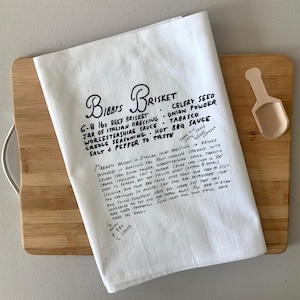 25 paños de cocina con recetas personalizadas: regalo familiar con recetas escritas a mano