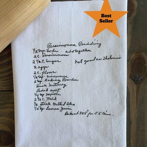 9 Custom Recipe Kitchen Cotton Tea Towels: Handwritten Recipe Gift