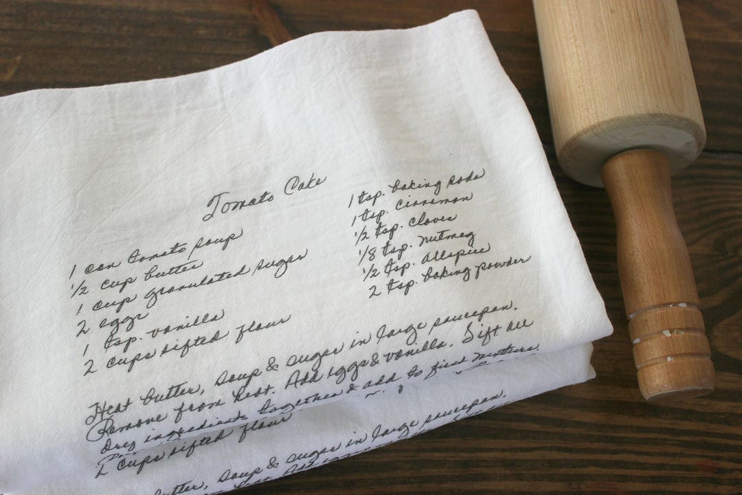 2 Custom Recipe Cotton Tea Towels With Your Favorite Grandmas