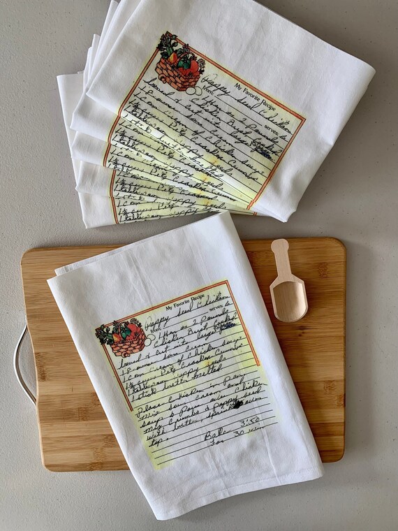 13 Custom Recipe cotton tea towels with your favorite recipe - grandmas handwritten recipe, Mother's Day, Christmas, housewarming, birthday Il_570xn