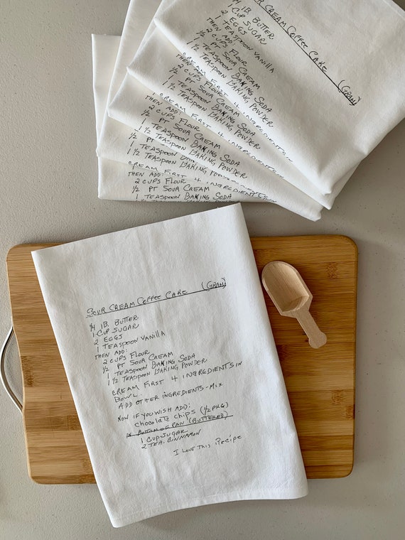 21 Custom Recipe cotton tea towels with your favorite grandmas handwritten recipe, Mother's Day Gift, Christmas, housewarming, birthday Il_570xn