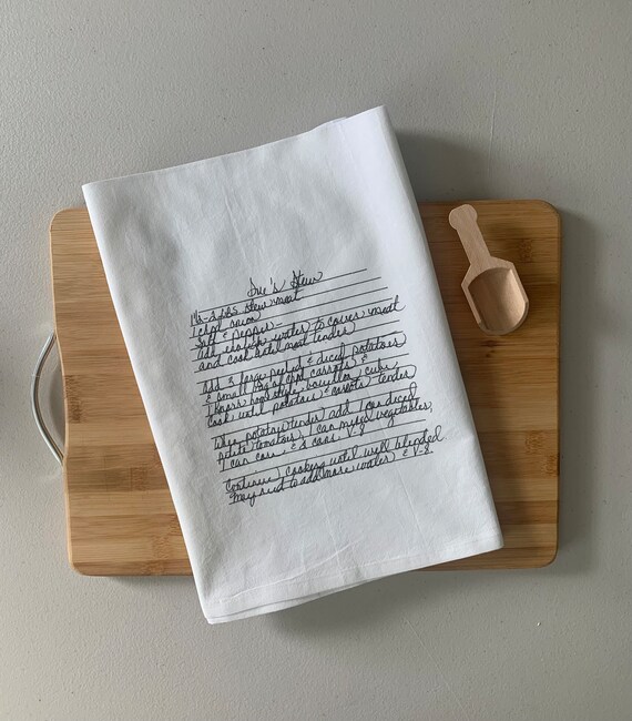 2 Custom Recipe cotton tea towels with your favorite grandmas handwritten recipe, Mother's Day Gift, Christmas Gift, housewarming, birthday Il_570xn