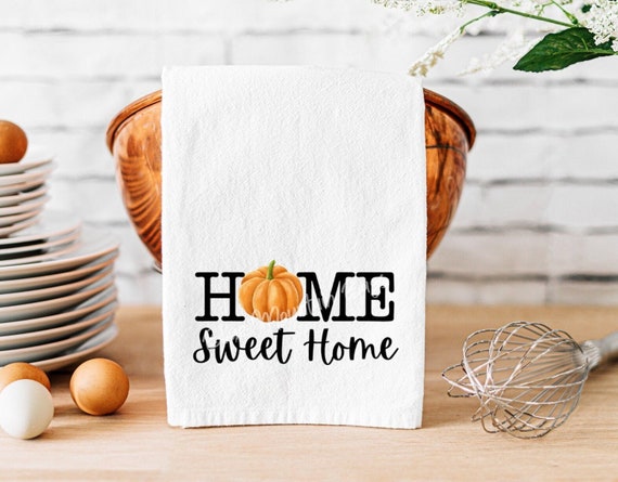 Fall Sweet Fall Flour Sack Tea Towel Cute Fall Kitchen -   Autumn kitchen  towels, Thanksgiving tea towels, Fall kitchen