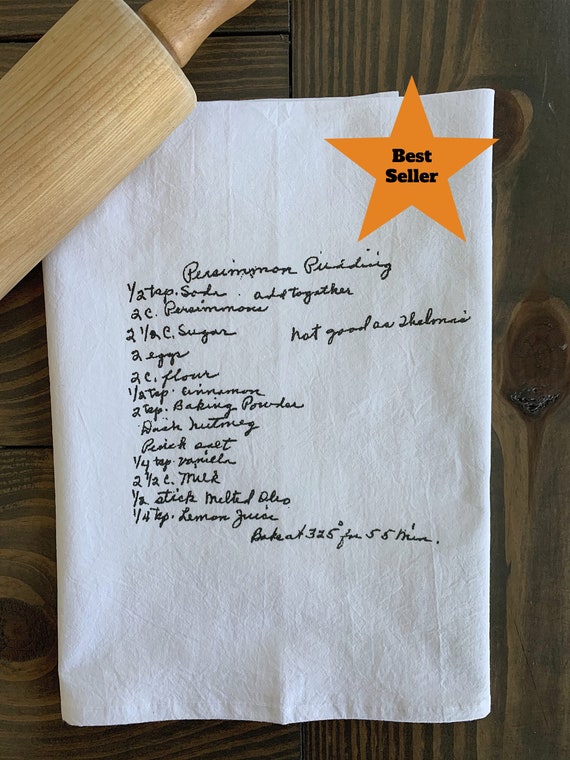 8 Custom Recipe cotton tea towels with your favorite recipe Grandmas handwritten recipe Mother's Day, Christmas, housewarming, gift for her Il_570xn