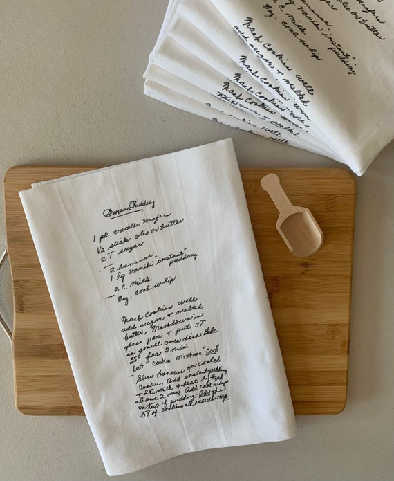15 Custom Recipe cotton tea towels with your favorite grandmas handwritten recipe, Mother's Day Gift, Christmas, housewarming, birthday Il_570xn
