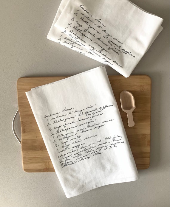 19 Custom Recipe cotton tea towels with your favorite grandmas handwritten recipe, Mother's Day Gift, Christmas, housewarming, birthday Il_570xn